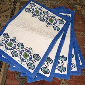 Blue and White Decorative Placemats - Set of 4